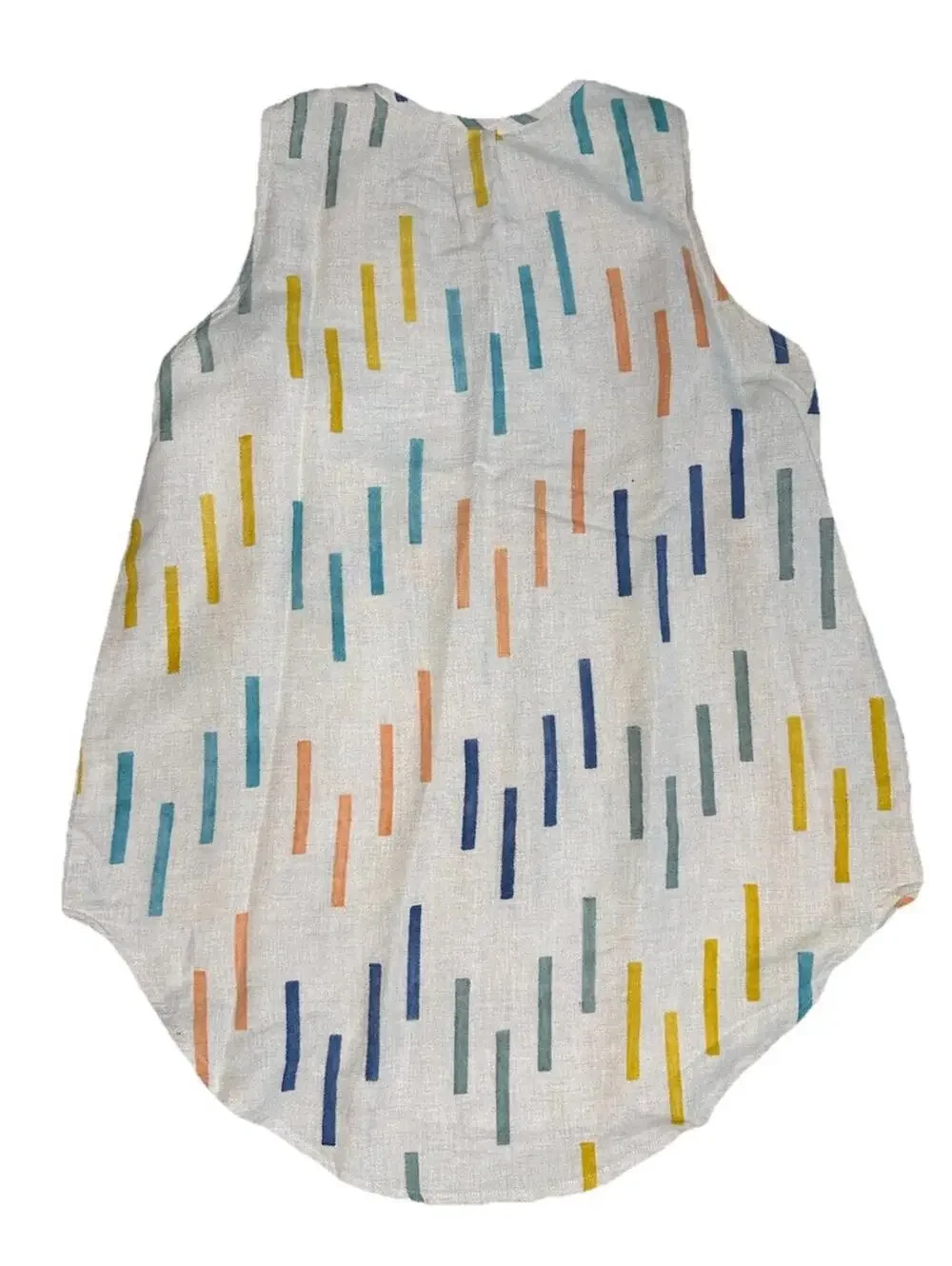 Marketplace Handwork of India Sleeveless Linen Blend Top Tunic Multicolor Boho - Picture 3 of 5